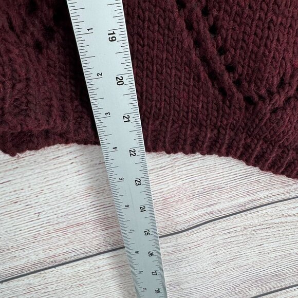 Cocogio Turtleneck Wool Blend Poncho Women's One Size Burgundy Made in Italy‎ - Picture 11 of 11